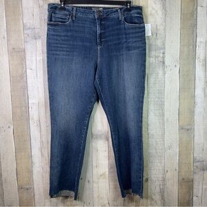 Kut From The Kloth Size 18 Straight Leg Raw Hem Blue Jeans New With Tags